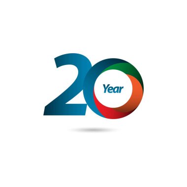 20 Yıl Yıldönümü Vektör Şablon Tasarımı İllüstrasyonu