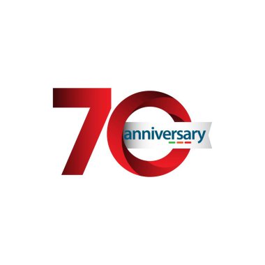 70 Yıl Yıldönümü Vektör Şablonu Tasarım Çizimi