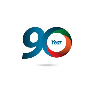 90 Yıl Yıldönümü Vektör Şablonu Çizimi