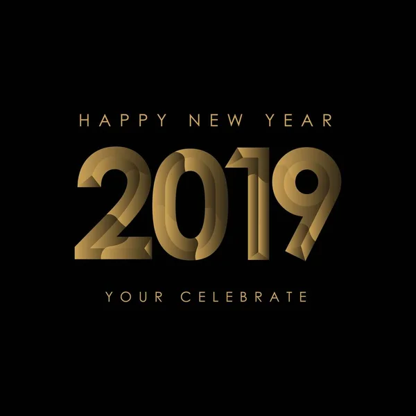 Happy New Year 2019 Vector Template Design Illustration