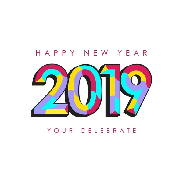 Happy New Year 2019 Vector Template Design Illustration