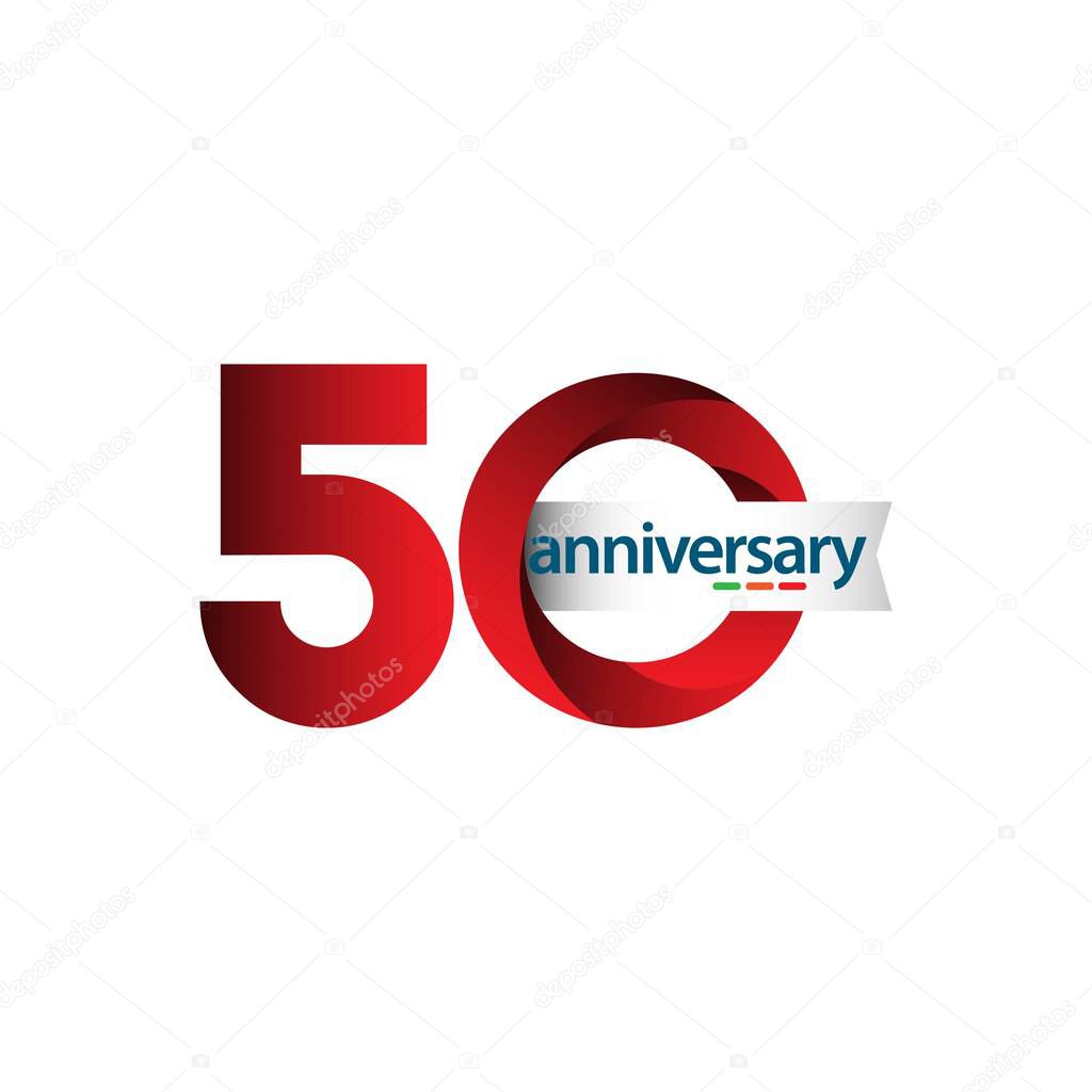 50 Year Anniversary Vector Template Design Illustration