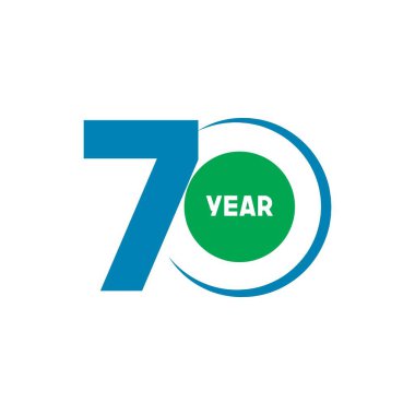 70 Yıl Yıldönümü Vektör Şablonu Tasarım Çizimi