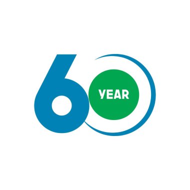60 Yıl Yıldönümü Vektör Şablonu Tasarım İllüstrasyonu
