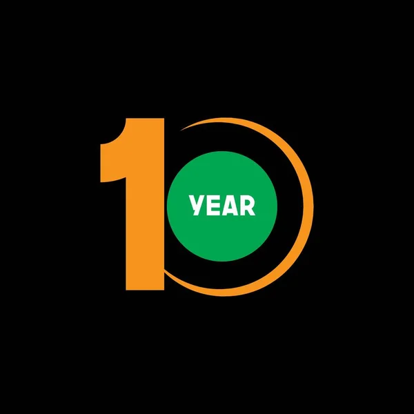 10 Anos Anniversary Vector Template Design Ilustração —  Vetores de Stock