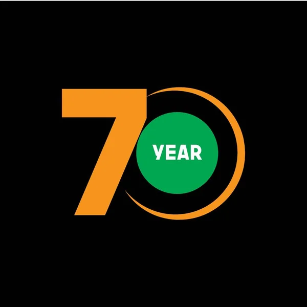 70 Year Anniversary Vector Template Design Illustration — Stock Vector
