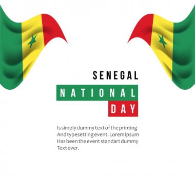 Senegal Ulusal Gün Vektör Şablontasarım İllüstrasyon