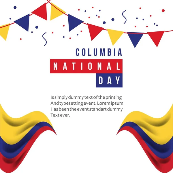 Columbia nationale dag vector sjabloonontwerp illustratie — Stockvector