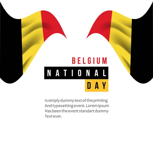 Illustration de conception de modèle vectoriel de la fête nationale de Belgique — Image vectorielle