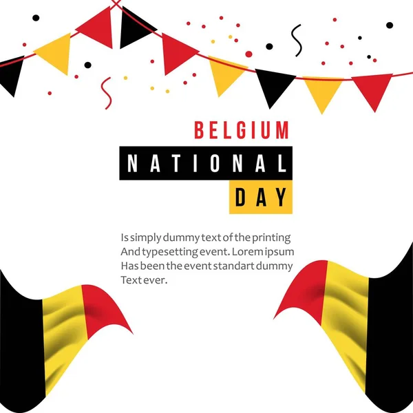 Belgium National Day Vector Template Design Illustration — Stock Vector