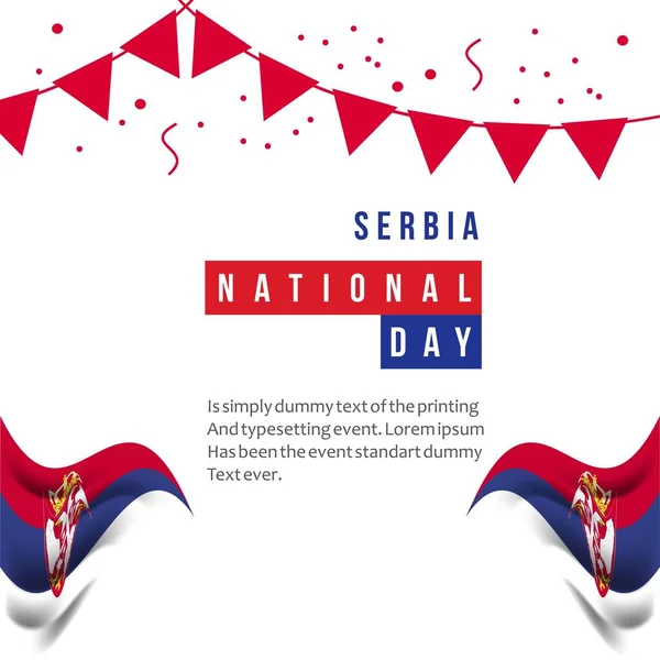 Serbia Narodowy Dzień wektor szablon projekt ilustracja — Wektor stockowy