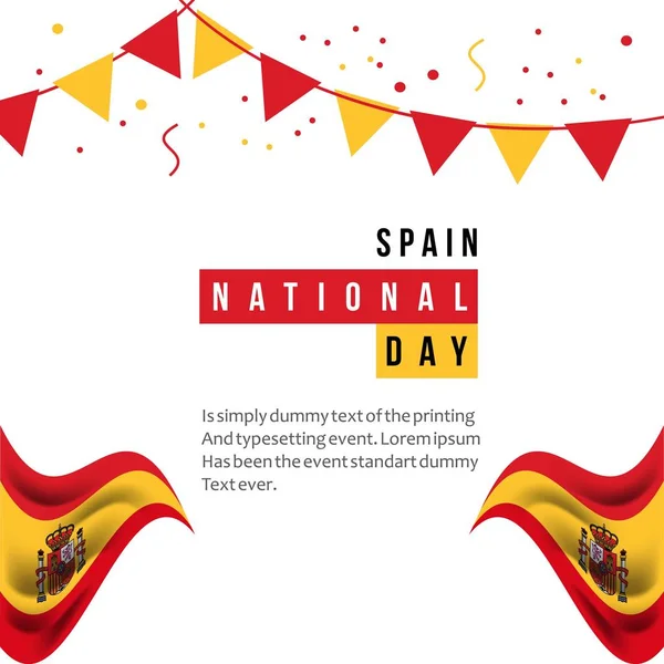 Иллюстрация дизайна векторного шаблона Национального дня Испании — стоковый вектор