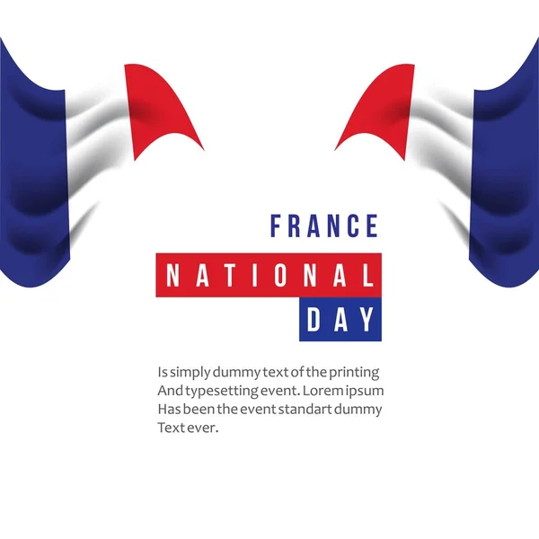 Dia Nacional da França Vector Template Design Ilustração — Vetor de Stock