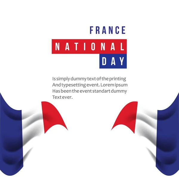 France National Day Vector Template Design Illustration — Stock Vector
