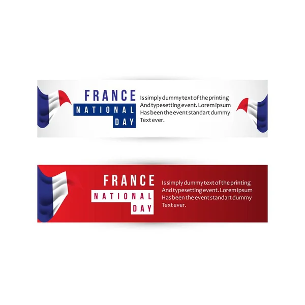 Frankreich nationaler Tag Vektor Vorlage Design Illustration — Stockvektor