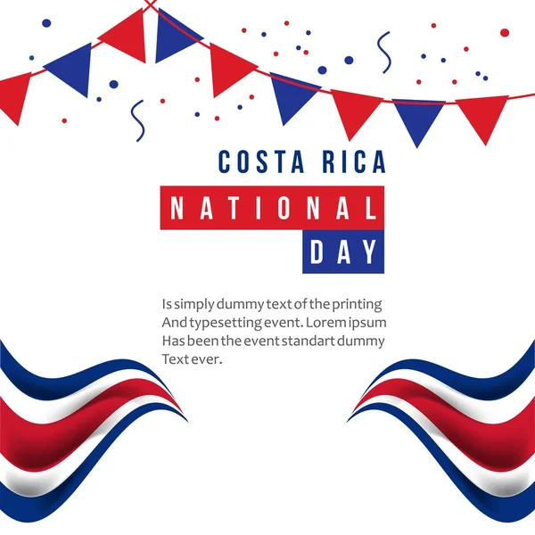 Día Nacional de Costa Rica Vector Template Design Illustration — Vector de stock