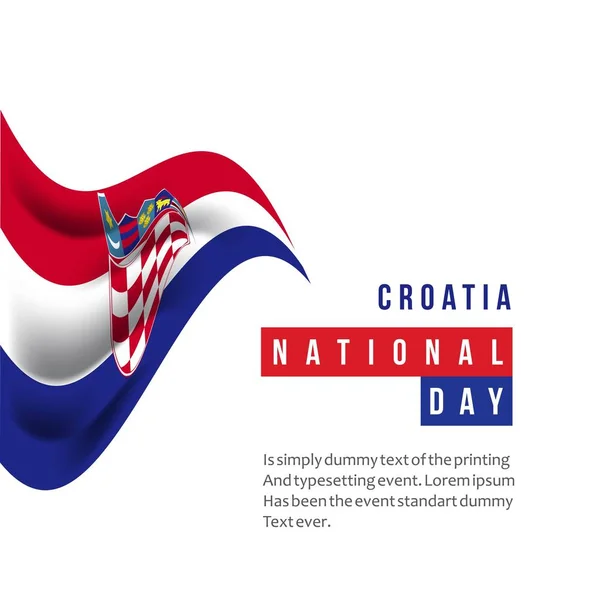 Croatia National Day Vector Template Design Illustration — Stock Vector