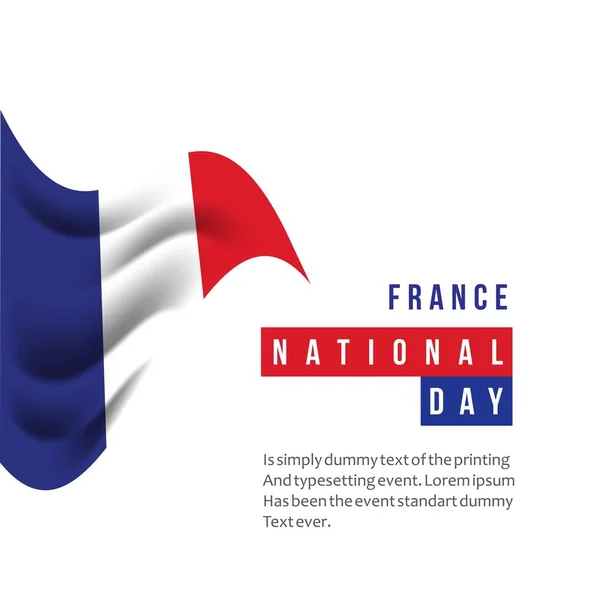 Dia Nacional da França Vector Template Design Ilustração — Vetor de Stock
