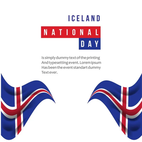 Iceland National Day Vector Template Design Illustration — Stock Vector