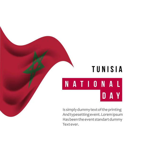 Tunisia National Day Vector Template Design Illustration — Stock Vector