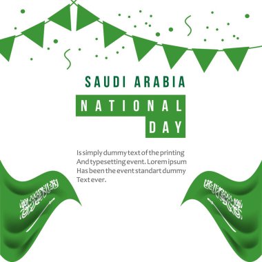 Suudi Arabistan Ulusal Gün Vektör Şablontasarım İllüstrasyon