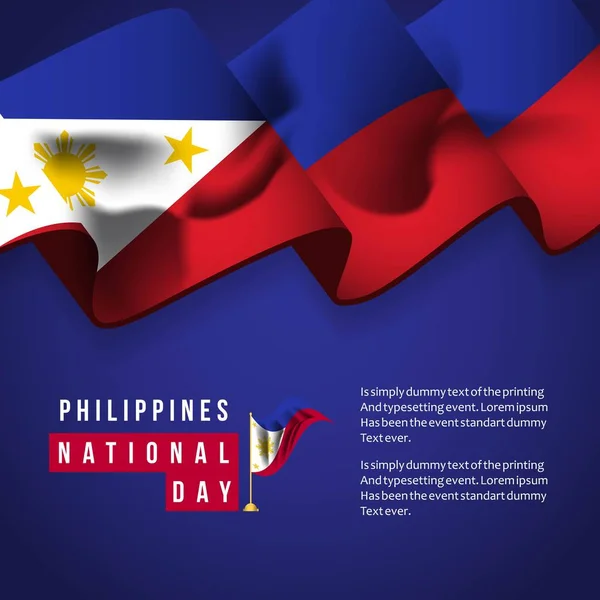 Philippines National Day Vector Template Design Illustration — Stock Vector