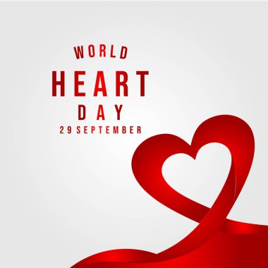 Dünya Kalp Günü Vektör Şablon Tasarımı Çizimi