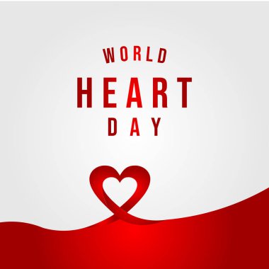 Dünya Kalp Günü Vektör Şablon Tasarımı Çizimi