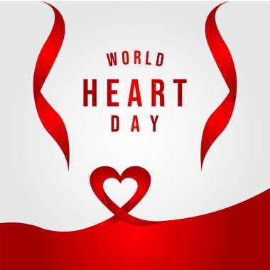 Dünya Kalp Günü Vektör Şablon Tasarımı Çizimi