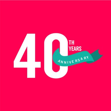 40 Yıl Yıldönümü Vektör Şablontasarım İllüstrasyon
