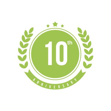 10. Yıldönümü Vektör Şablonu Tasarım İllüstrasyon