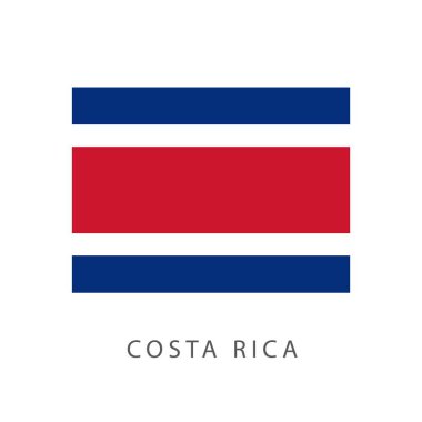 Kosta Rika Bayrak Vektör Şablontasarım İllüstrasyon