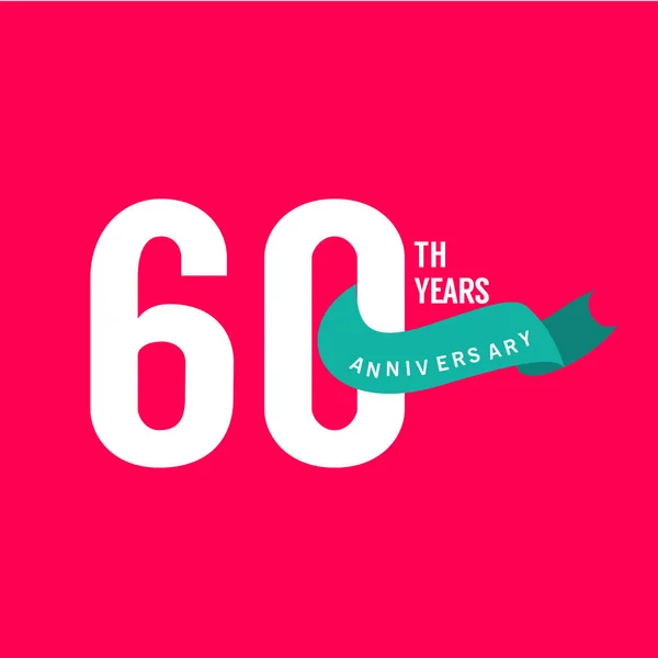 60 Anos Anniversary Vector Template Design Ilustração — Vetor de Stock