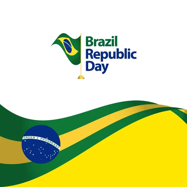 Brasil Día de la República Vector Plantilla Diseño Ilustración — Vector de stock