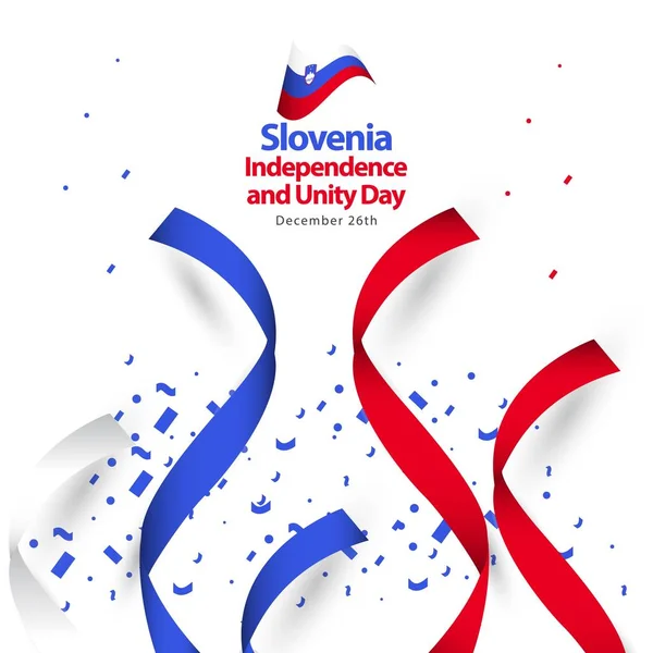 Eslovénia Independência e unidade Dia Vector Modelo Design Ilustração — Vetor de Stock