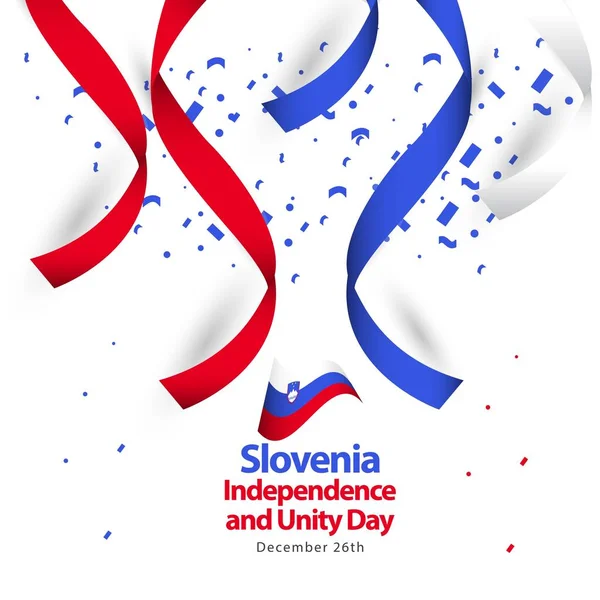 슬로베니아 독립과 통일 의 날 벡터 템플릿 디자인 일러스트 — 스톡 벡터