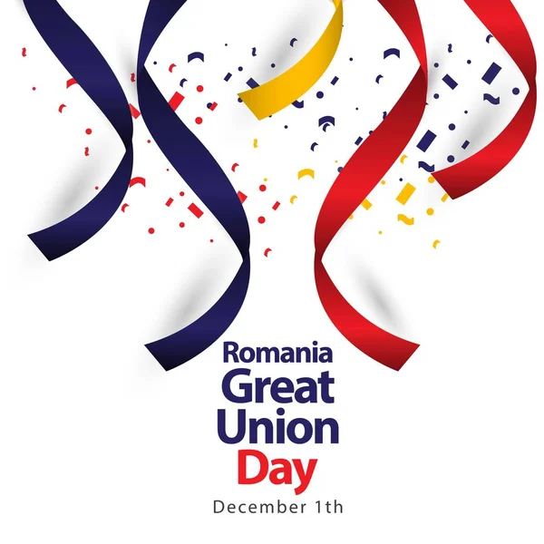 Romanya Büyük Birlik Günü Vektör Şablonu Tasarım İllüstrasyon — Stok Vektör