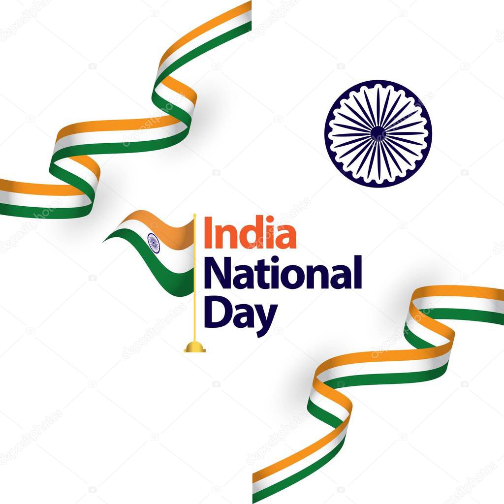 India National Day Vector Template Design Illustration