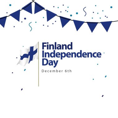 Finlandiya Bağımsızlık Günü Vektör Şablonu Tasarım İllüstrasyon