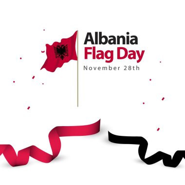 Arnavutluk Bayrak Günü Vektör Şablonu Tasarım İllüstrasyon