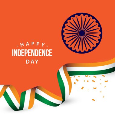 Mutlu Hindistan Bağımsızlık Günü Vektör Şablontasarım İllüstrasyon