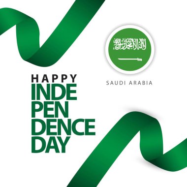 Mutlu Suudi Arabistan Bağımsızlık Günü Vektör Şablontasarım İllüstrasyon
