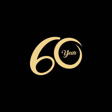 60 Yıl Yıldönümü Vektör Şablonu Tasarım İllüstrasyonu
