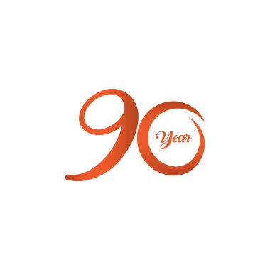 90 Yıl Yıldönümü Vektör Şablonu Çizimi