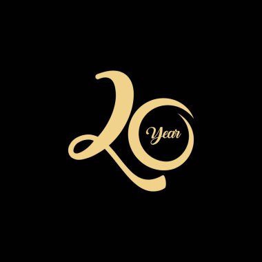 20 Yıl Yıldönümü Vektör Şablon Tasarımı İllüstrasyonu