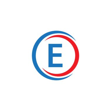 E Şirket Logo Vektör Şablon Tasarım İllüstrasyon