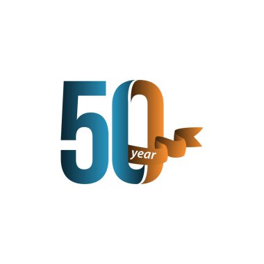 50 Yıl Yıldönümü Vektör Şablonu Tasarım İllüstrasyonu