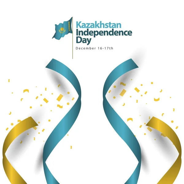 Kazachstan Independence Day vector sjabloonontwerp illustratie — Stockvector