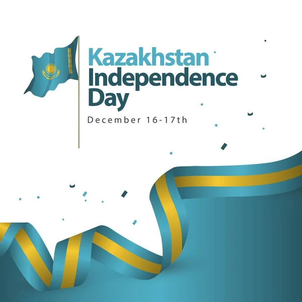 Kazakistan Independence Day Vector Template Design Illustrazione — Vettoriale Stock