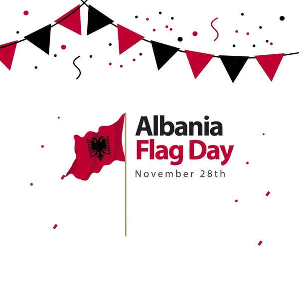 Albania flag Day wektor szablon projekt ilustracja — Wektor stockowy